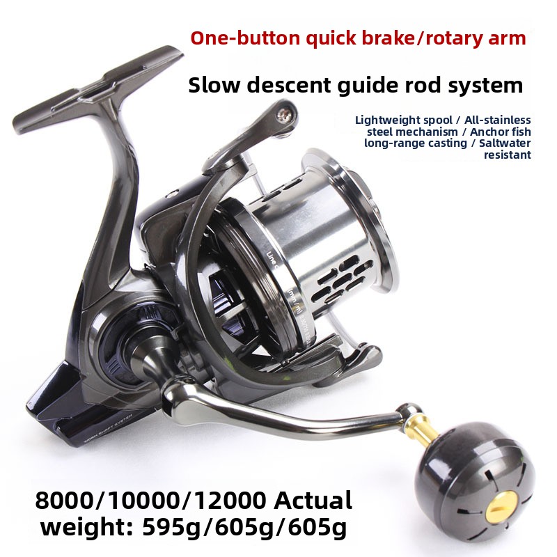 Fishing Boat Anchor - 軽量アンカーリール、スピニングリール、大型魚用キャスティングリール、金属製、バックラッシュなし10000アンカー・スローディセント・シーフィッシングリール