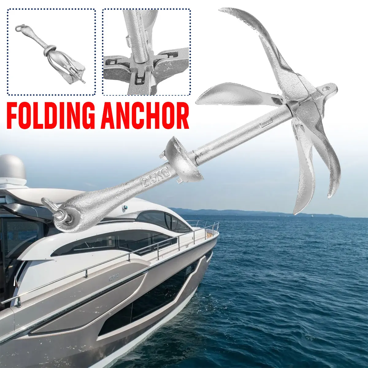 2.5KG/3.2KG マリンヨット用折りたたみアンカー カ - Fishing Boat Anchor のレビューと価格