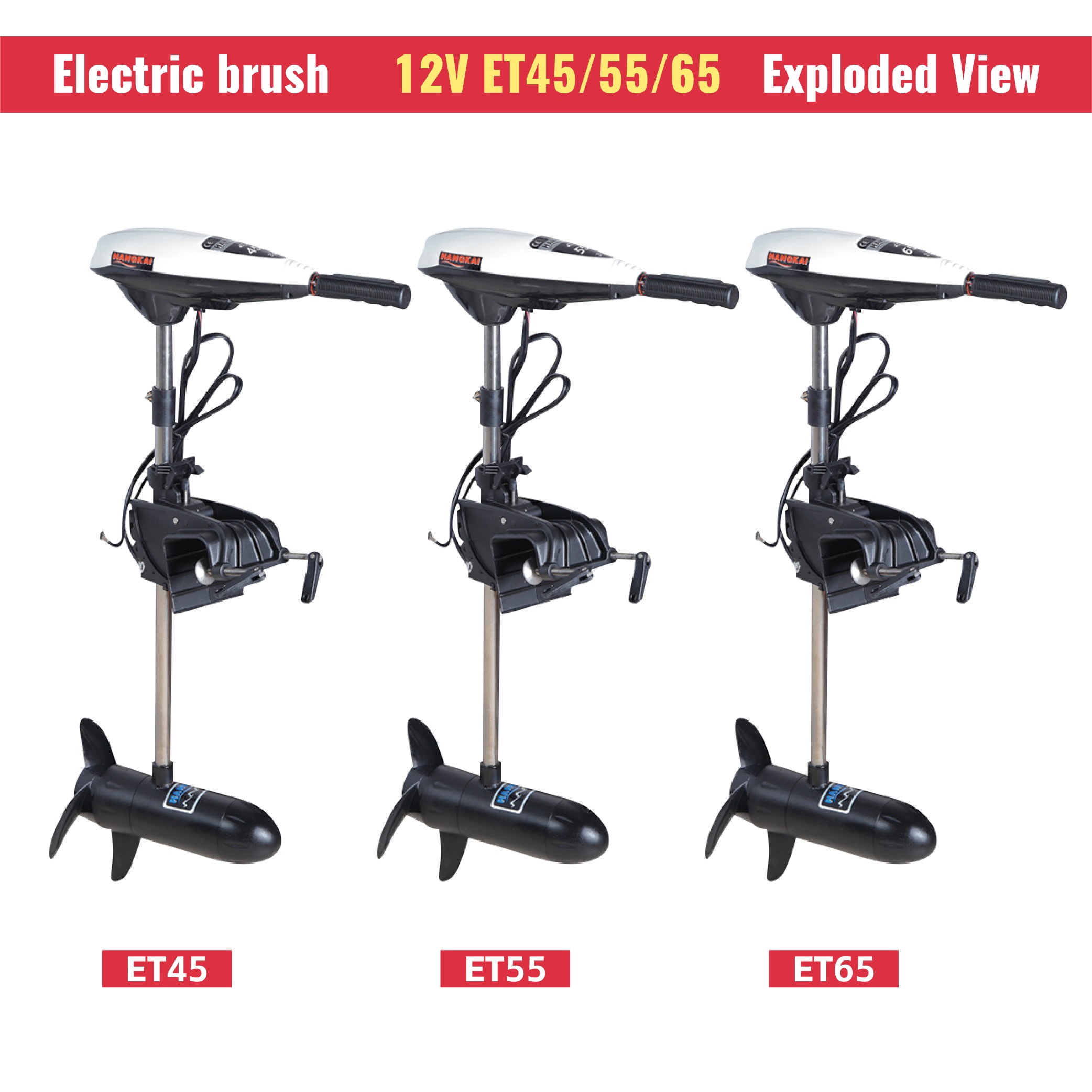 12V 600W、推力55ポンドの高性能電動トロリングモータ - Fishing Boat Trolling Motor のレビューと価格